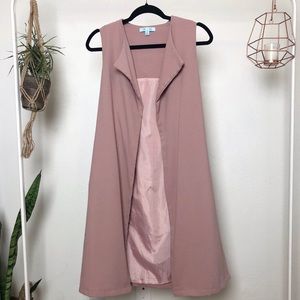Sleeveless Belted Waterfall Duster Coast in Mauve